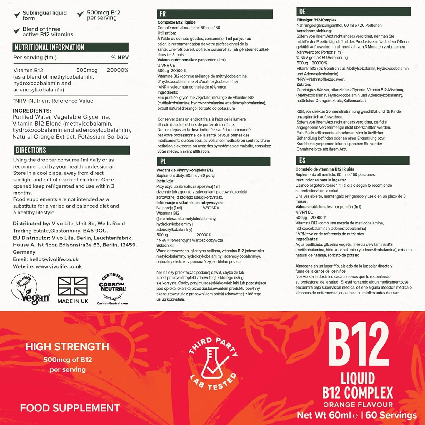 Liquid B12 Komplex Vegan