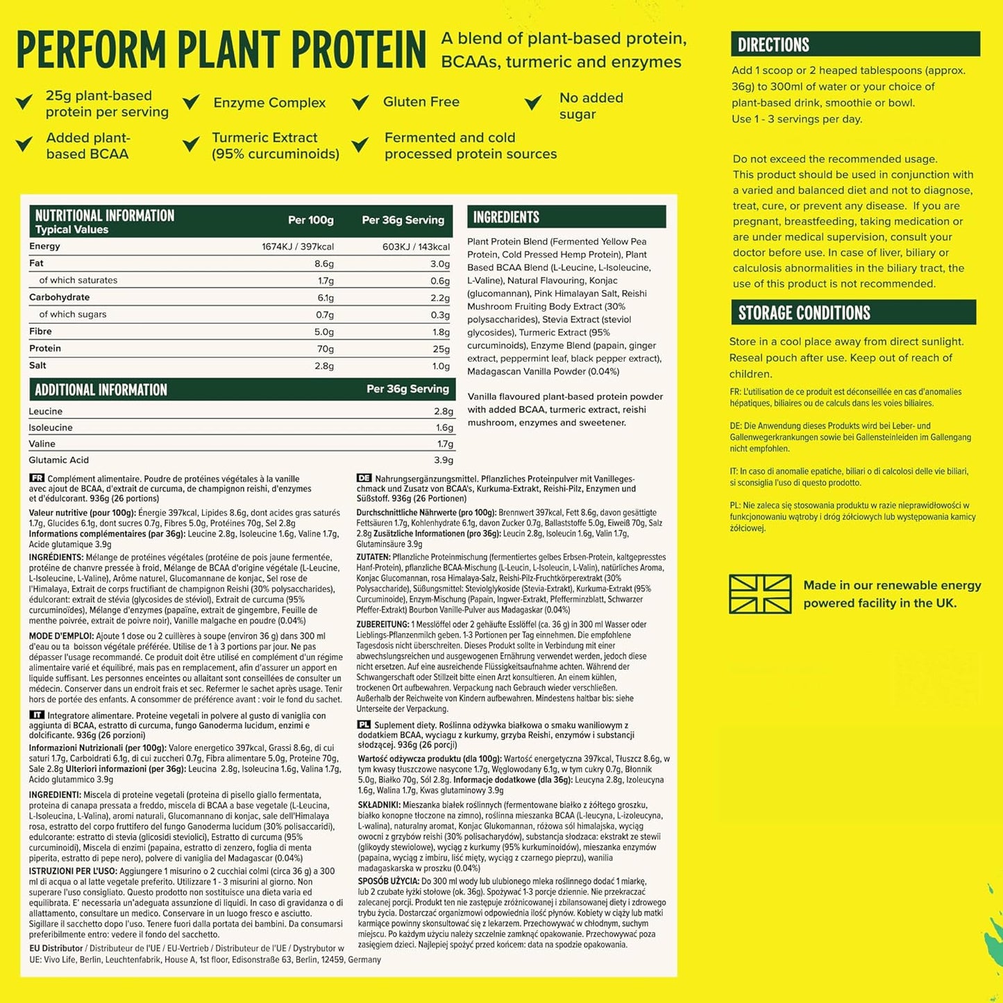 Perform Plant Veganes Proteinpulver Vivo